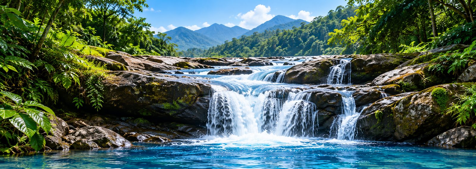 Fresh flowing water in a natural setting